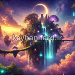 عکس جزیره شناور در غروب جادویی